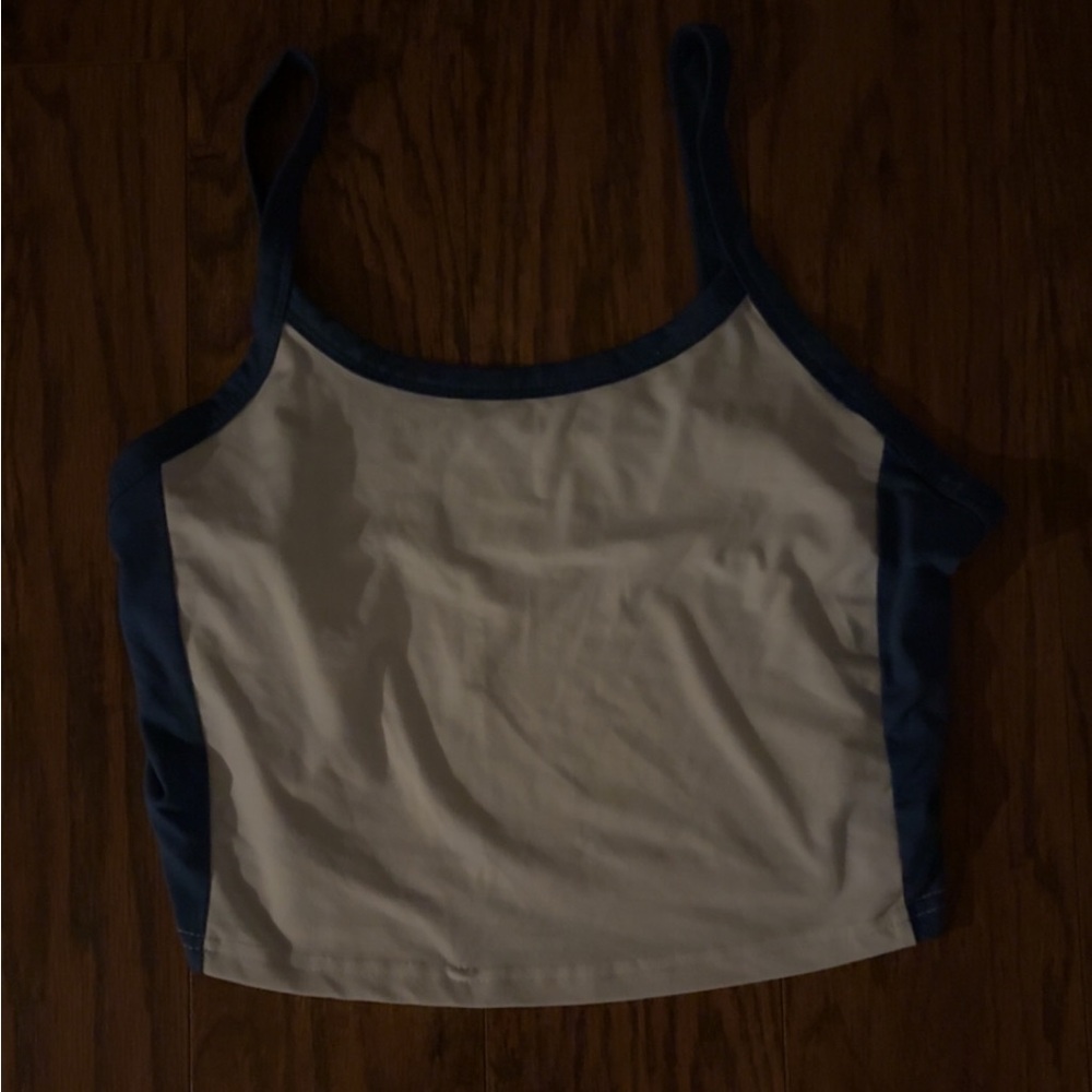 SHEIN Blue and White Crop Top